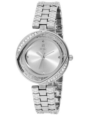 Invicta Silver Crystal-Trim Ladies Bracelet Watch
